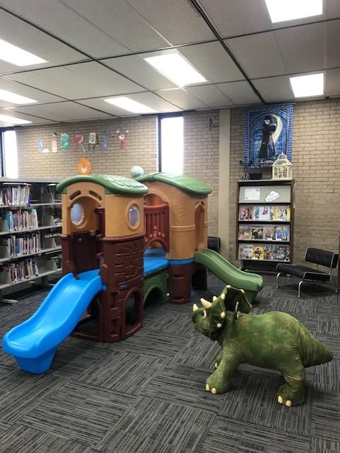 Our dinosaur and our new Clubhouse Climber.
