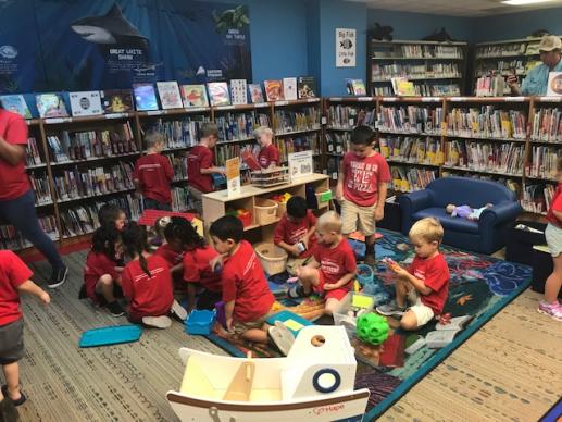 Daycare group's first visit to library on tour