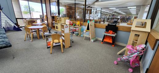 Our family place space is available during library hours.