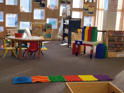 Children's play are in a library