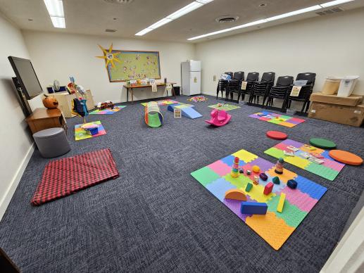 Room layout for the Play. Learn. Grow. Workshops Fall 2024