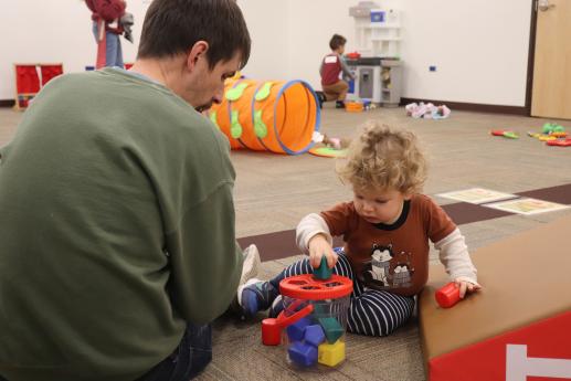 Rory and his Day play with colorful blocks and sort them by shape.