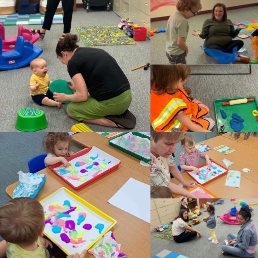 Getting messy at our Parent/Child workshop and exploring our senses