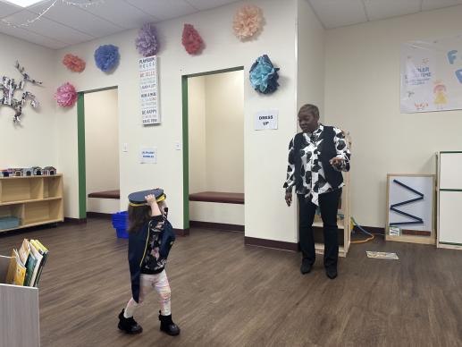 community partner engaging with child 