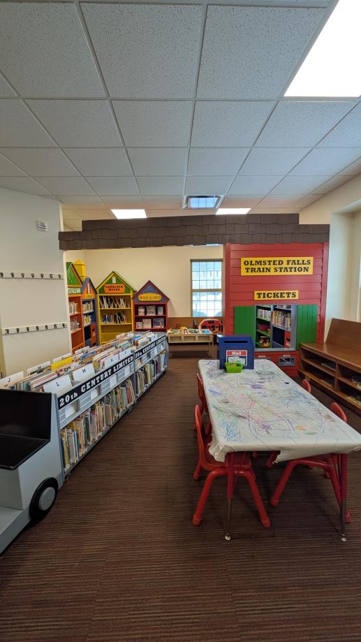 Our writing center and train book bins!