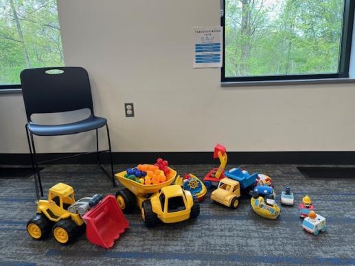Picture of vehicles station at Family Place Parent/Child Workshop