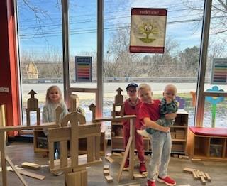 Our building blocks set by Community Playthings is always a favorite among the children.  The creativity and teamwork is always fun to watch!