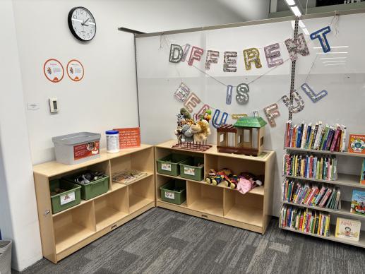 Family Place children's play space with early childhood toys.