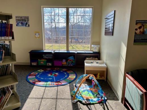 children's free play area before opening