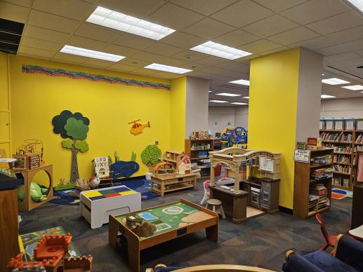 Mengle Memorial Library Family Place space where families play together.