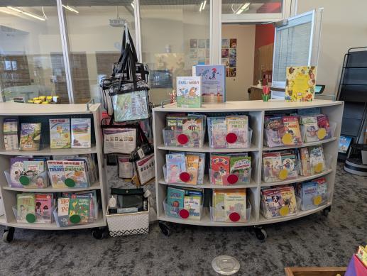 Davies Library has materials of all kinds including board book kits, picture books, early readers, and educator support.
