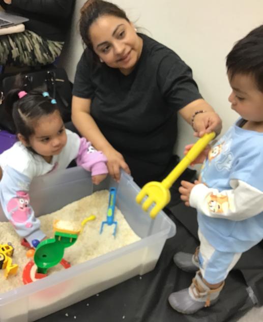 Play Pioneers Rice and Trucks Activity at North Channel Branch