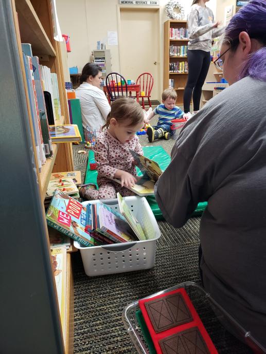 Reading from book basket