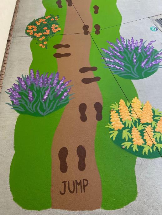 Sensory Path with footprints to jump on