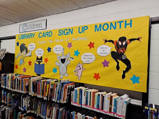 Display for Library Card Sign-up Month