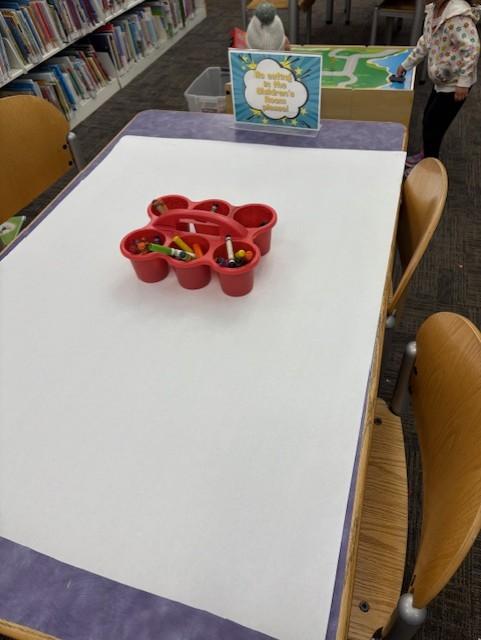 Coloring area with crayons