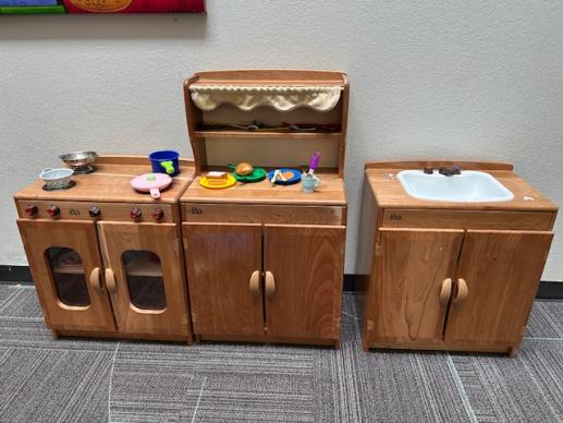 play kitchen in children's area