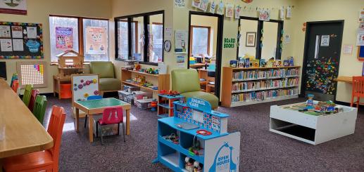 One area of toys and activities in the Children's Dept