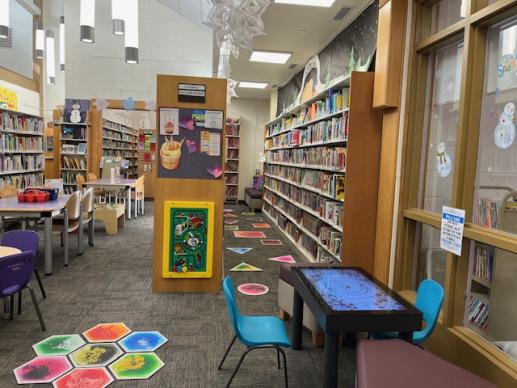 One of our sensory paths. The table in the foreground is our Interactive Play Table.