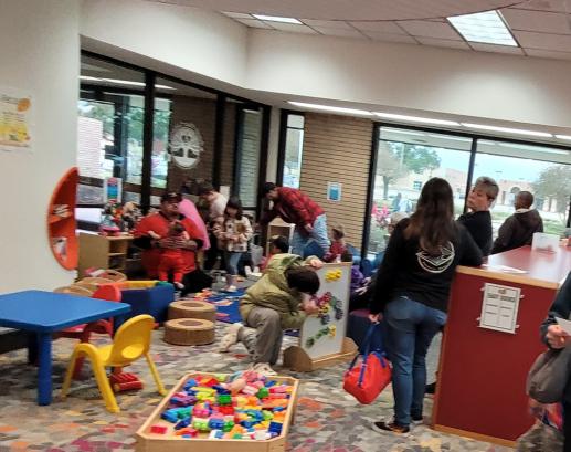 The Play Space was full of people at the Winter Open House event